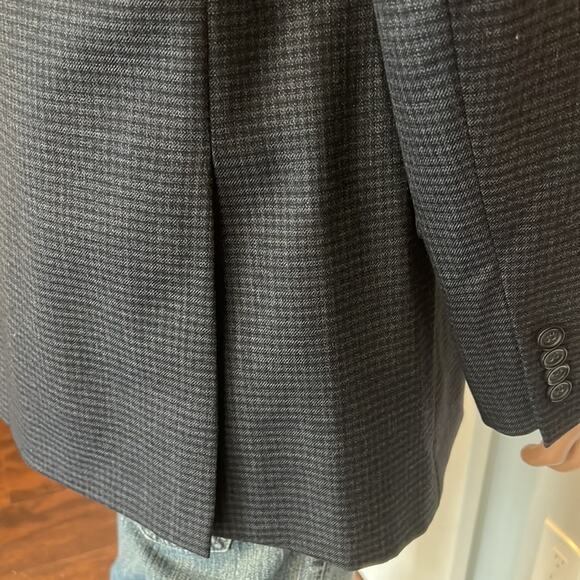 Pronto Uomo Platinum Mens Wool CLASSIC FIT CHECK TWO BUTTON WOOL SPORTCOAT- 44R - Picture 7 of 12